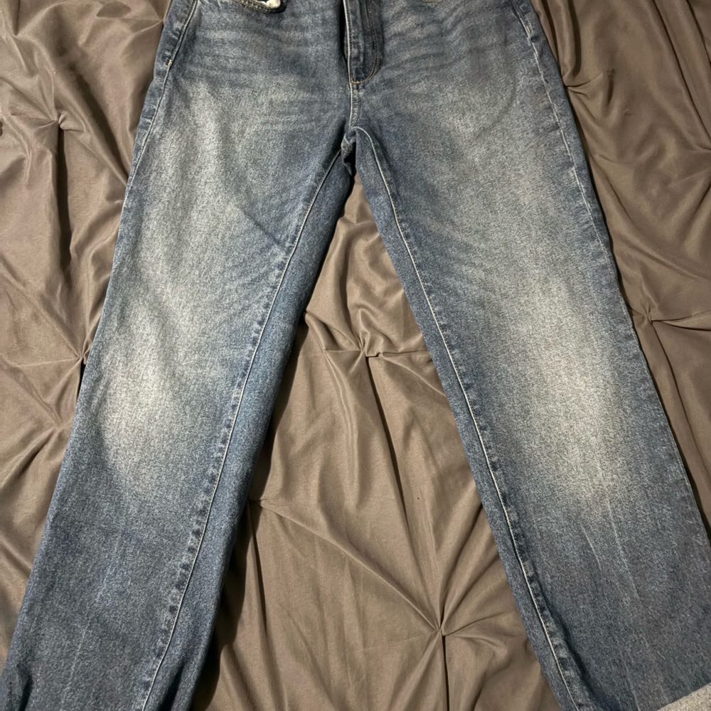 DL1961 Women's Faded Blue Straight Jeans